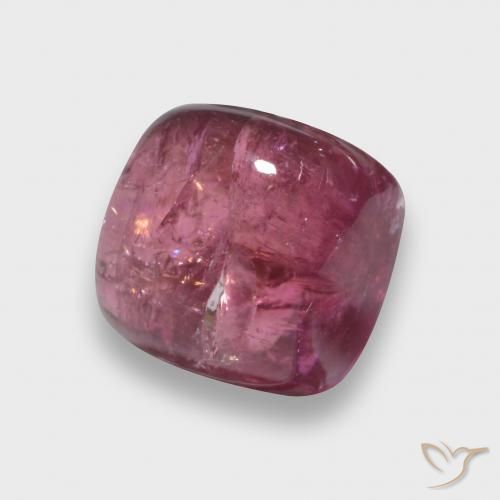 2.13 ct Red Tourmaline, 6.2 x 6.2 mm Cushion Cabochon From Mozambique, Photo A