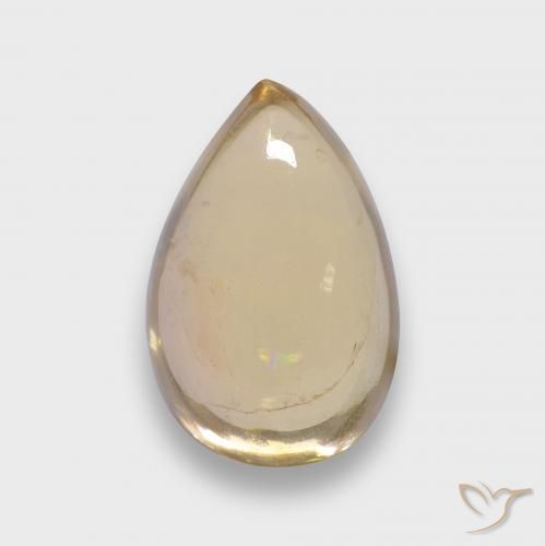 2.42ct Natural Light Golden Tourmaline, Pear Shape, Transparent