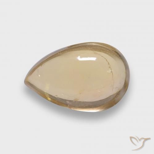 2.42 ct Golden Tourmaline Stone, Natural Tourmaline in Pear Cabochon Shape for Sale