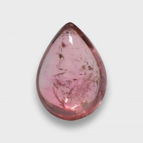 9.8 x 7.1mm Pear Cabochon Pink Tourmaline from Mozambique, Weight of 1.98ct, Natural untreated gemstone in Transparent Clarity, 1pc Tourmaline - the Color is Hot Pink, Mohs Hardness of 7 - 7.5 suitable for daily wear jewelry, October Birthstone, Photo A