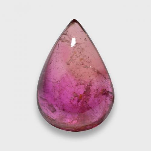 5.31ct Pear Cabochon Purple Tourmaline from Mozambique, Dimension 13.9 x 9.8mm, Translucent Clarity, Natural untreated gemstone, 1pc Tourmaline in Intense Purple Color, Mohs Hardness of 7 - 7.5 suitable for daily wear jewelry, Receptive Stone , Photo A