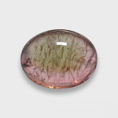Bi-color Tourmaline Gem - 4.7ct Oval Cabochon (ID: 580119)