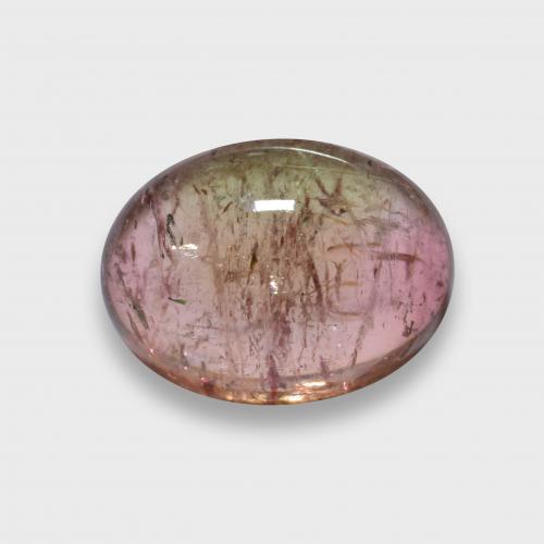 Bi-color Tourmaline Gem - 4.4ct Oval Cabochon (ID: 580120)