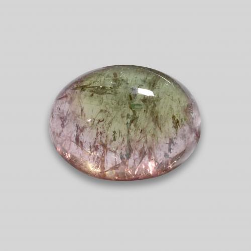 Bi-color Tourmaline Gem - 3.8ct Oval Cabochon (ID: 581610)