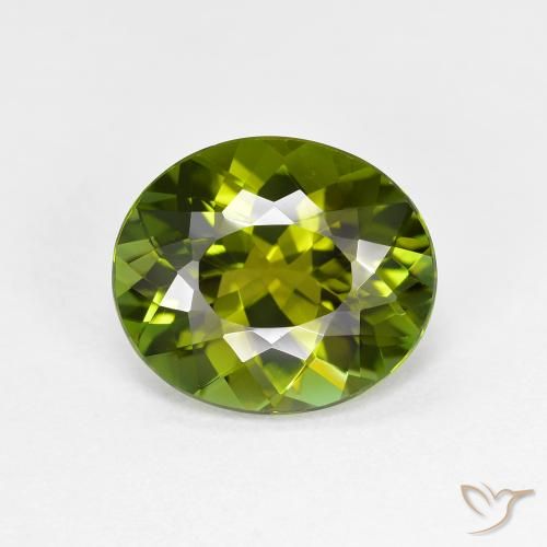2.53 ct Loose Green Tourmaline, 9.8 x 8.4 mm Oval Cut From Mozambique, Photo A