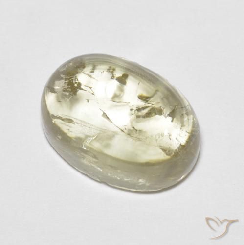 5.41 ct Yellow Tourmaline Stone, Natural Tourmaline in Oval Cabochon Shape for Sale