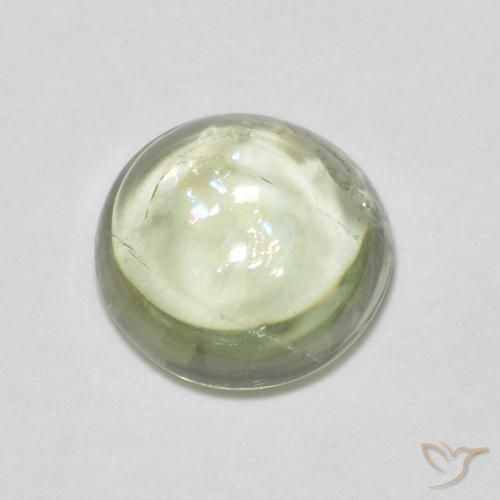 1.34 ct Green Tourmaline Stone, Natural Tourmaline in Round Cabochon Shape for Sale