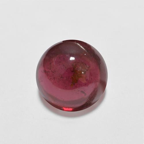 6,3mm lila Turmalin im Rund Cabochon aus Mosambik, Gewicht 1,54 ct, Garantiert echter Edelstein in Transparent Reinheit, 1 Stück Turmalin - die Farbe ist Beeren Lila, Mohs-Härte von 7 - 7,5 Geeignet für den täglichen Gebrauch im Schmuck, Empfänglicher Stein, Photo A