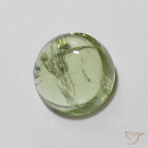 1.42 ct Green Tourmaline Stone, Natural Tourmaline in Round Cabochon Shape for Sale