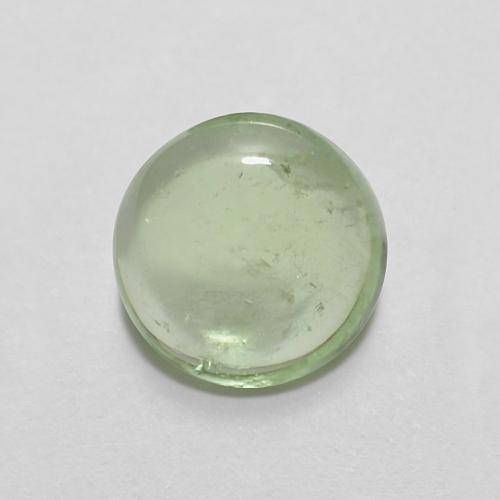 Tormalina 6,4mm verde Cabochon rotondo dal Mozambico, peso di 1,01 ct, gemma naturale non trattati in purezza Transparent, 1 pezzo Tormalina - Colore: Verde medio, durezza Mohs di 7 - 7,5 adatto per gioielli da indossare ogni giorno, Pietra portafortuna di ottobre, Photo A
