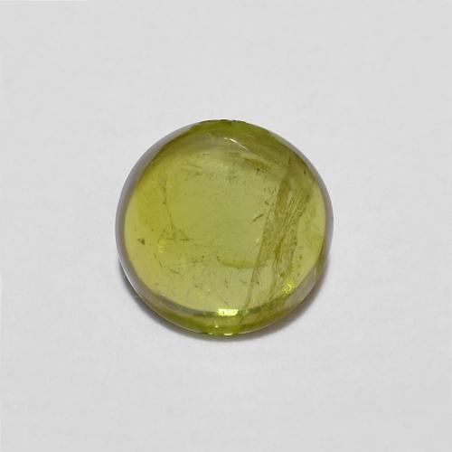 0,42ct Cabochon rotondo verde Tormalina dal Mozambico, Dimension 4,9mm, Natural non trattati Gemstone, Transparent Clarity, 1 piece Tormalina in Verde chiaro Color, Mohs Hardness of 7 - 7,5 adatto per gioielli da indossare ogni giorno, Pietra ricettiva, Photo A