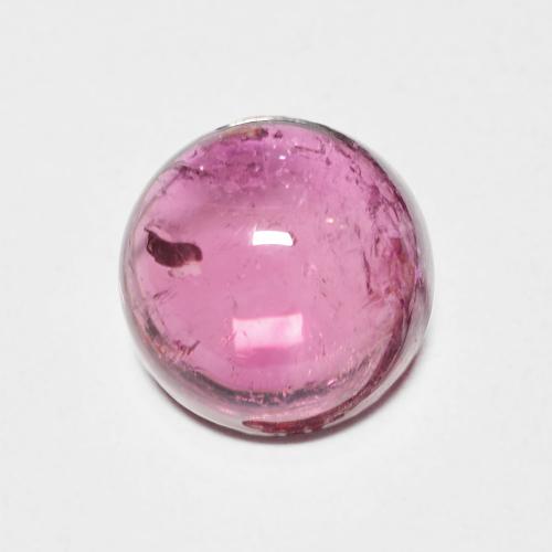 6,5mm lila Turmalin im Rund Cabochon aus Mosambik, Gewicht 1,64 ct, Garantiert echter Edelstein in Transparent Reinheit, 1 Stück Turmalin - die Farbe ist Mittelviolett, Mohs-Härte von 7 - 7,5 Geeignet für den täglichen Gebrauch im Schmuck, Oktober Geburtsstein, Photo A