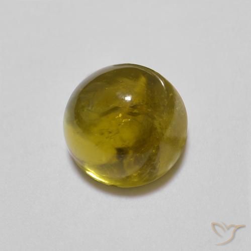 0.90 ct Golden Tourmaline Stone, Natural Tourmaline in Round Cabochon Shape for Sale