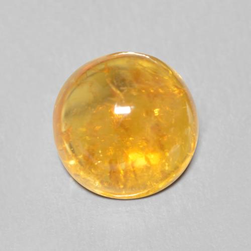 7.2mm Round Cabochon Golden Tourmaline from Mozambique, Weight of 2.02ct, Natural untreated Gemstone in Transparent Clarity, 1pc Tourmaline - Color: Golden-orange, Mohs Hardness of 7 - 7.5 suitable for daily wear jewelry, Receptive Stone , Photo A