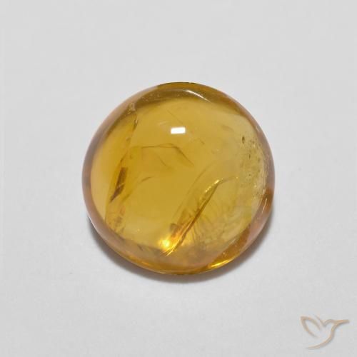 1.24ct Natural Golden-Brown Tourmaline, Round, Transparent
