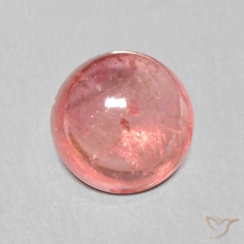 1.66 ct Pink Tourmaline, 6.6 mm Round Cabochon From Mozambique, Photo A