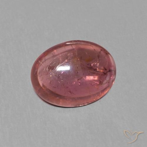 1.23 ct Red Tourmaline Stone, Natural Tourmaline in Oval Cabochon Shape for Sale