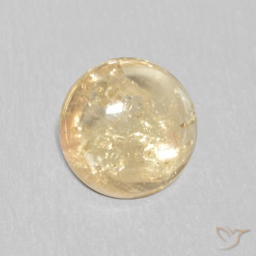 1.04 ct Yellow Tourmaline Stone, Natural Tourmaline in Round Cabochon Shape for Sale