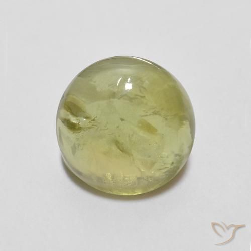 1.48 ct Yellow Tourmaline Stone, Natural Tourmaline in Round Cabochon Shape for Sale