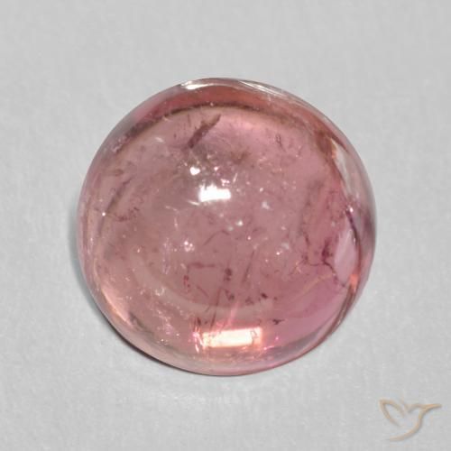 1.57 ct Pink Tourmaline, 6.7 mm Round Cabochon From Mozambique, Photo A