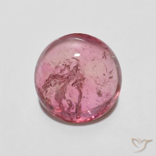 1.18 ct Pink Tourmaline Stone, Natural Tourmaline in Round Cabochon Shape for Sale