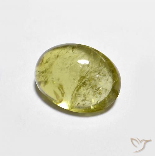 1.53 ct Green Tourmaline Stone, Natural Tourmaline in Oval Cabochon Shape for Sale