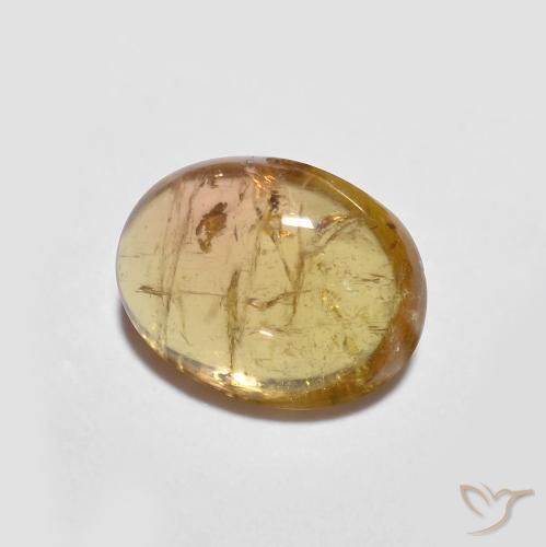 1.50 ct Golden Tourmaline Stone, Natural Tourmaline in Oval Cabochon Shape for Sale