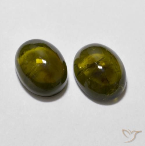 3.03 ct Yellow Tourmaline, 8.1 x 6.2 mm Oval Cabochon From Mozambique, Photo A