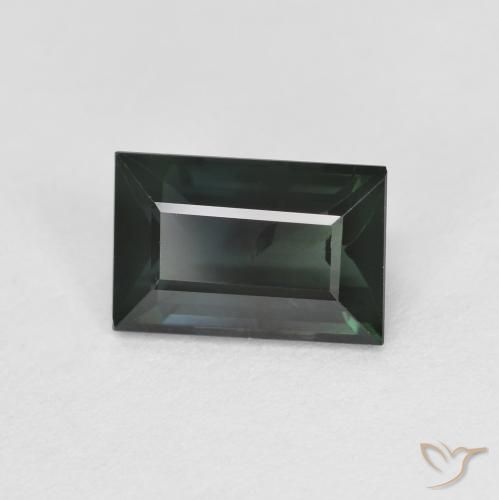 1.22 ct Green Tourmaline Stone, Natural Tourmaline in Baguette Facet Shape for Sale