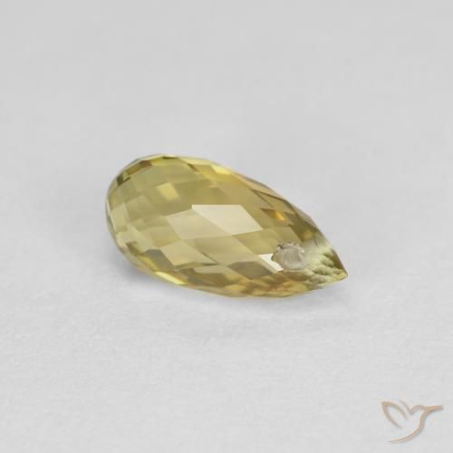 0.80ct Natural Earthy Gold Tourmaline, Briolette, VS