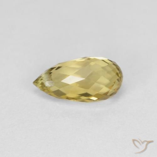 0.80 ct Golden Tourmaline Stone, Natural Tourmaline in Briolette with Hole Shape for Sale