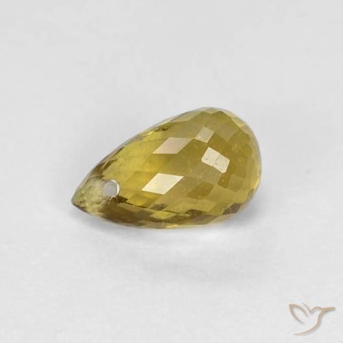 0.88ct Natural Earthy Gold Tourmaline, Briolette, VS