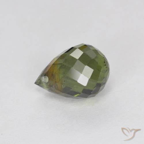 1.54ct Natural Dark Green Tourmaline, Briolette, VS-SI