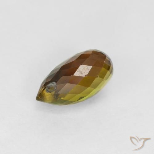 0.80 ct Brown Tourmaline Stone, Natural Tourmaline in Briolette with Hole Shape for Sale