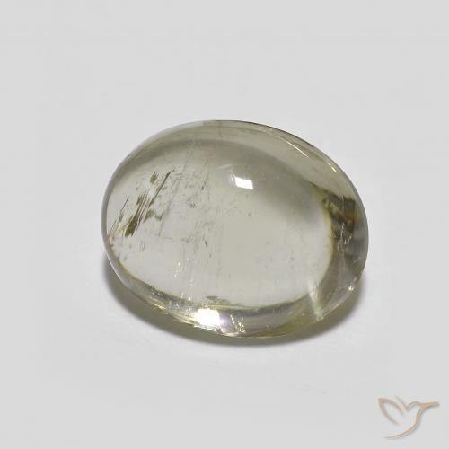 3.38 ct Yellow Tourmaline Stone, Natural Tourmaline in Oval Cabochon Shape for Sale