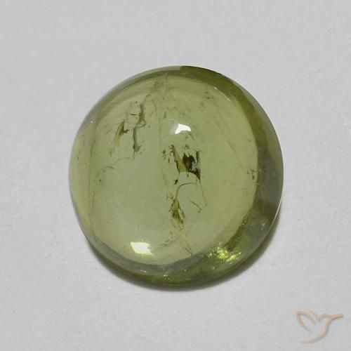 0.82 ct Green Tourmaline Stone, Natural Tourmaline in Round Cabochon Shape for Sale