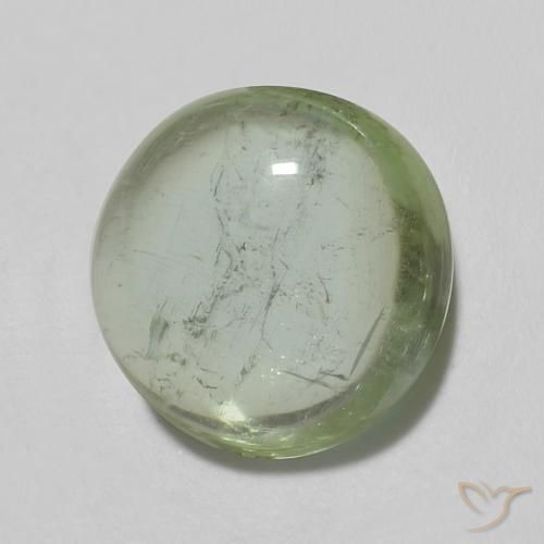 1.13 ct Green Tourmaline Stone, Natural Tourmaline in Round Cabochon Shape for Sale