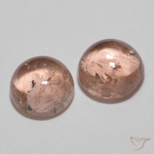 2.23 ctw Pink Tourmaline Stones, Natural Tourmaline in Round Cabochon Shape for Sale