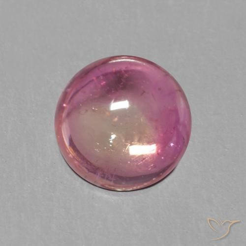 Tourmaline Rose round cabochon 1,02 ct du Mozambique, dimension 6,1mm, pierre gemme naturelle Non traité, pureté Transparent, 1 pièce Tourmaline de couleur Rose très clair, dureté Mohs de 7 à 7.5 convient aux bijoux de tous les jours, pierre de sagesse, Pierre du zodiaque Balance, Photo A