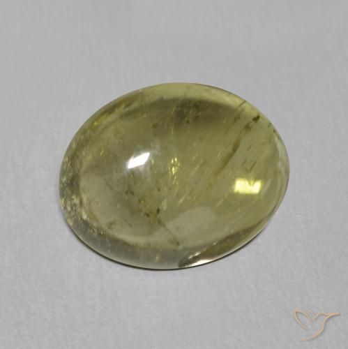 1.22 ct Green Tourmaline Stone, Natural Tourmaline in Oval Cabochon Shape for Sale