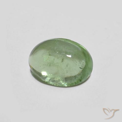1.43 ct Green Tourmaline Stone, Natural Tourmaline in Oval Cabochon Shape for Sale