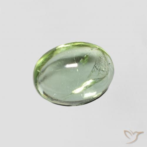 1.44 ct Green Tourmaline Stone, Natural Tourmaline in Oval Cabochon Shape for Sale