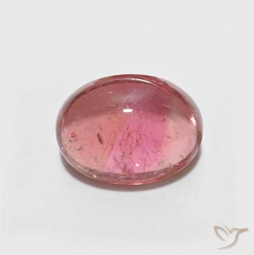 1.65 ct Loose Pink Tourmaline, 7.9 x 5.9 mm Oval Cabochon From Mozambique, Photo A
