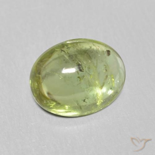 1.57 ct Green Tourmaline Stone, Natural Tourmaline in Oval Cabochon Shape for Sale