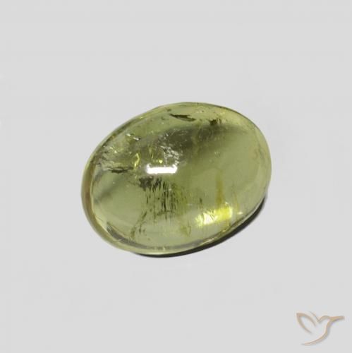 1.52 ct Green Tourmaline Stone, Natural Tourmaline in Oval Cabochon Shape for Sale