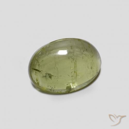 1.49 ct Green Tourmaline Stone, Natural Tourmaline in Oval Cabochon Shape for Sale