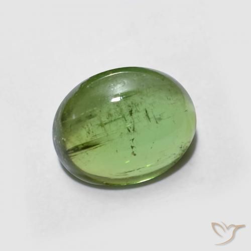 2.18 ct Green Tourmaline Stone, Natural Tourmaline in Oval Cabochon Shape for Sale