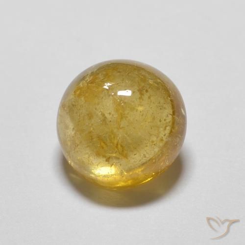1.72 ct Yellow Tourmaline Stone, Natural Tourmaline in Round Cabochon Shape for Sale