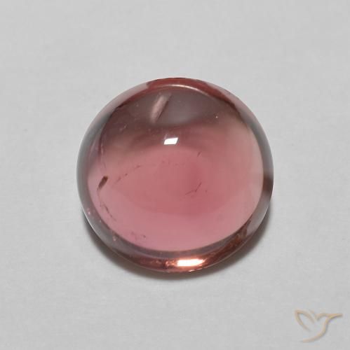 1.65ct Round Cabochon Pink Tourmaline from Mozambique, Dimension 7.1mm, Transparent Clarity, Natural untreated gemstone, 1pc Tourmaline in Deep Pink Color, Mohs Hardness of 7 - 7.5 suitable for daily wear jewelry, Symbolizes Protection, Photo A