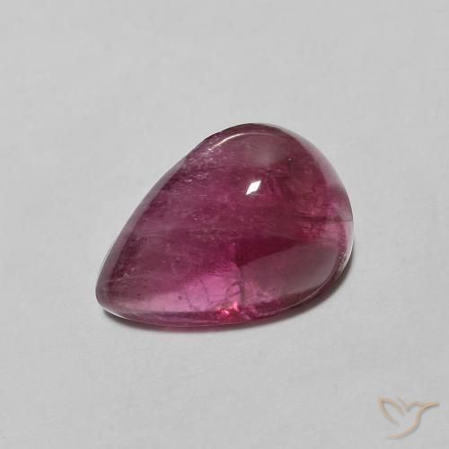 2.49 ct Red Tourmaline, 10.2 x 7.1 mm Pear Cabochon From Mozambique, Photo A